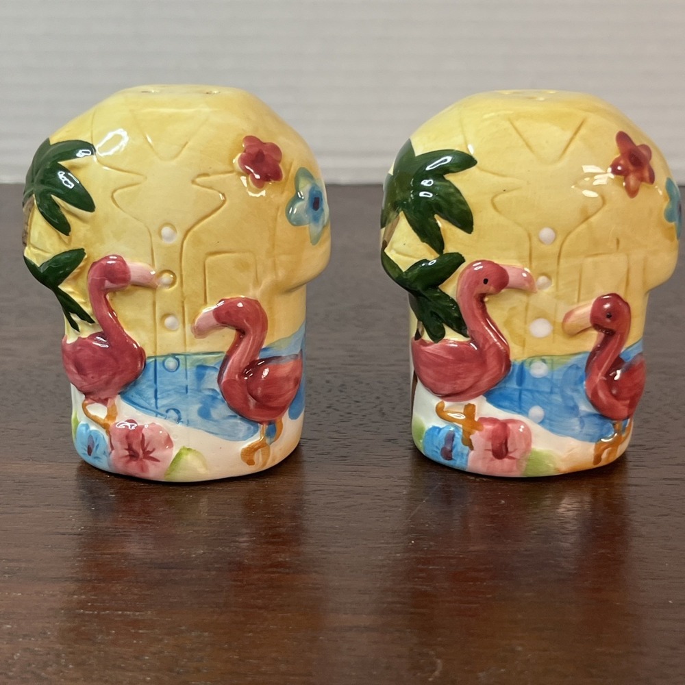 Salt & Pepper Shakers Hawaiian Shirts Tropical Clay Art Ceramic Tropicool Summer